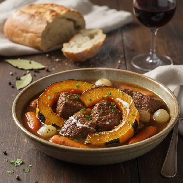 Savory Beef and Acorn Squash Stew recipe