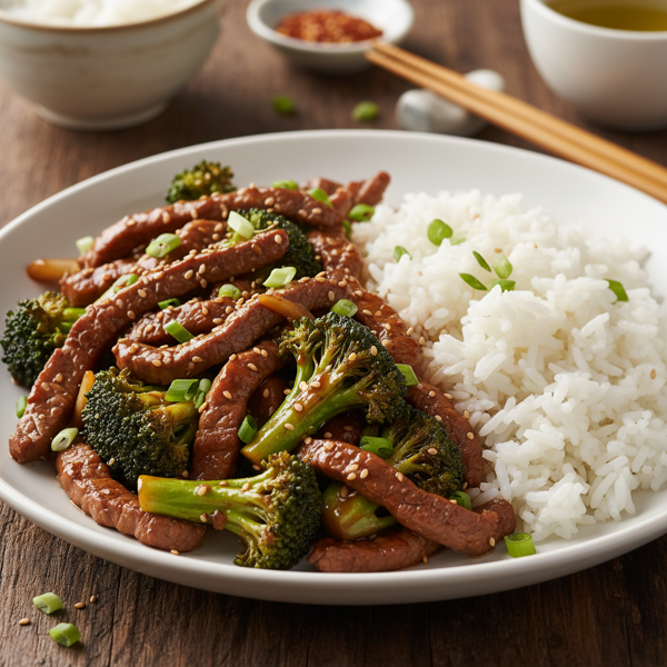 Savory Beef and Broccoli Stir-Fry with Rice recipe