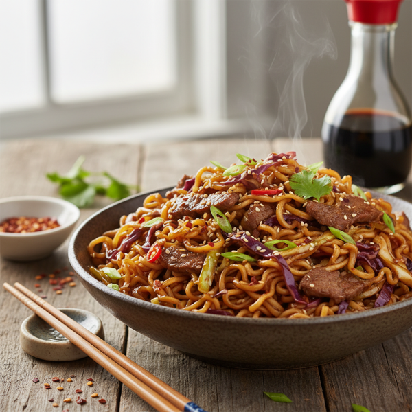 Savory Beef and Cabbage Ramen Stir-Fry recipe