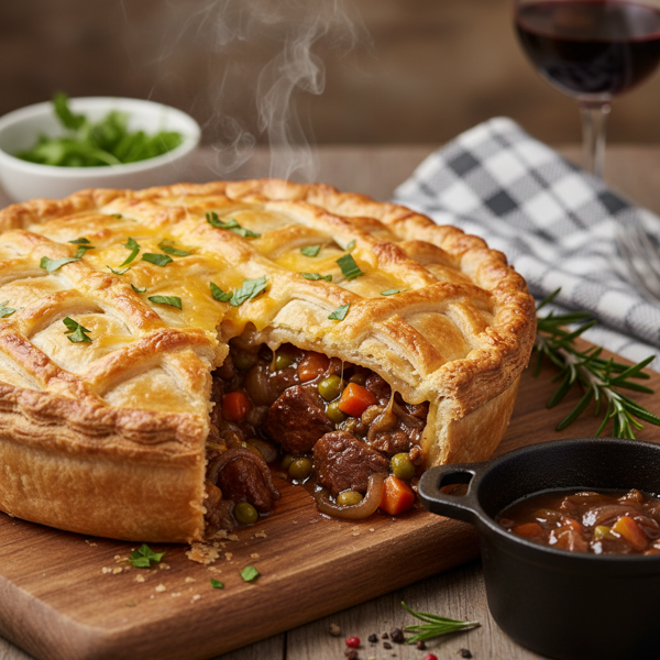 Savory Beef and Cheddar Pie recipe