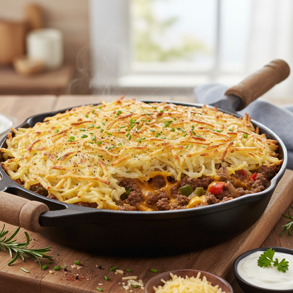 Savory Beef and Hash Brown Bake recipe