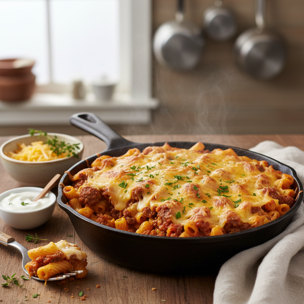 Savory Beef and Macaroni Casserole recipe