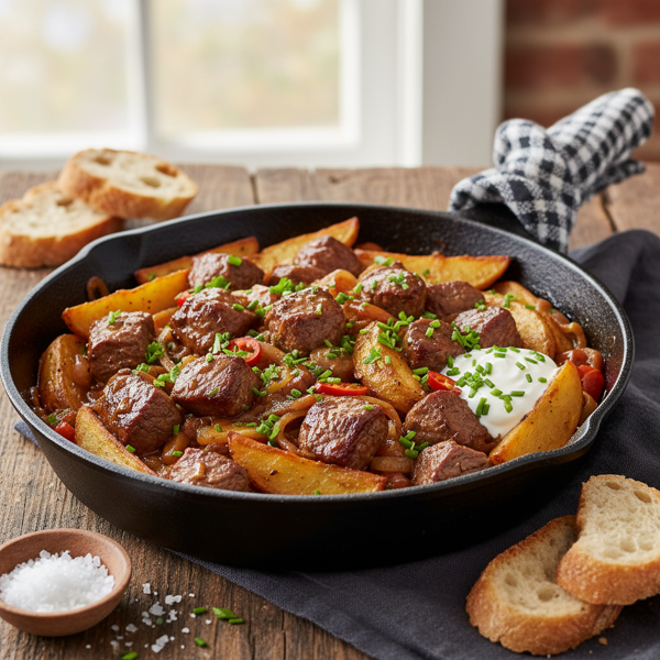 Savory Beef and Potato Skillet recipe