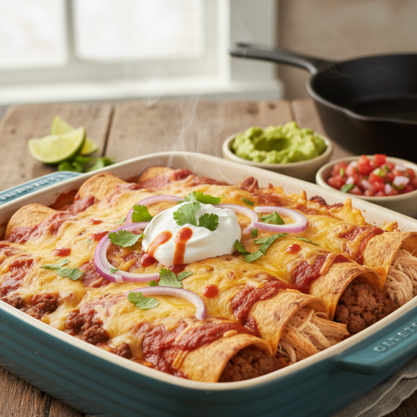 Savory Beef or Chicken Enchiladas recipe