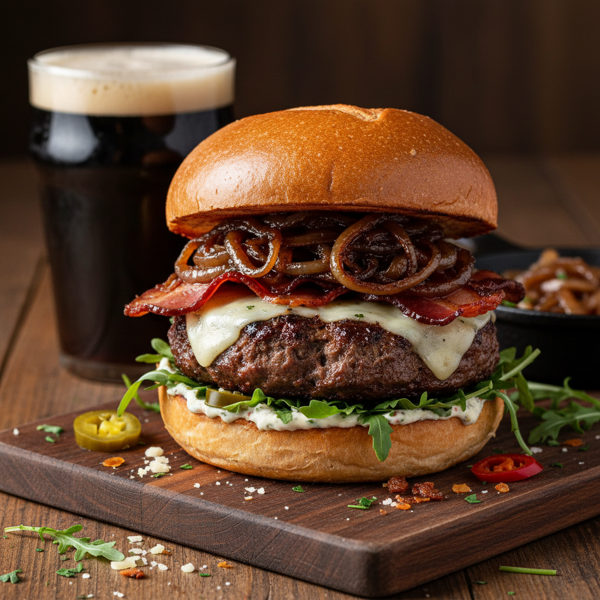 Savory Beer-Braised Burger Delight recipe