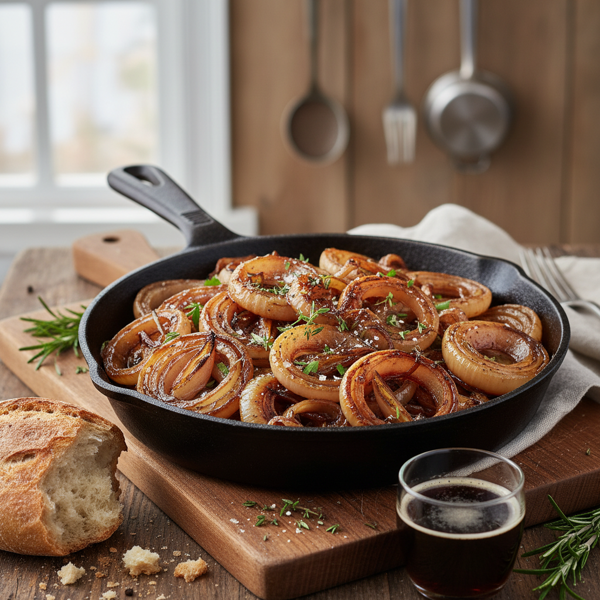 Savory Beer-Braised Sweet Onions recipe