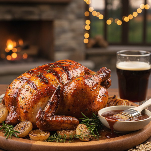Savory Beer-Glazed Barbecue Chicken recipe