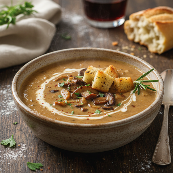 Savory Bella Wild Mushroom Bisque recipe