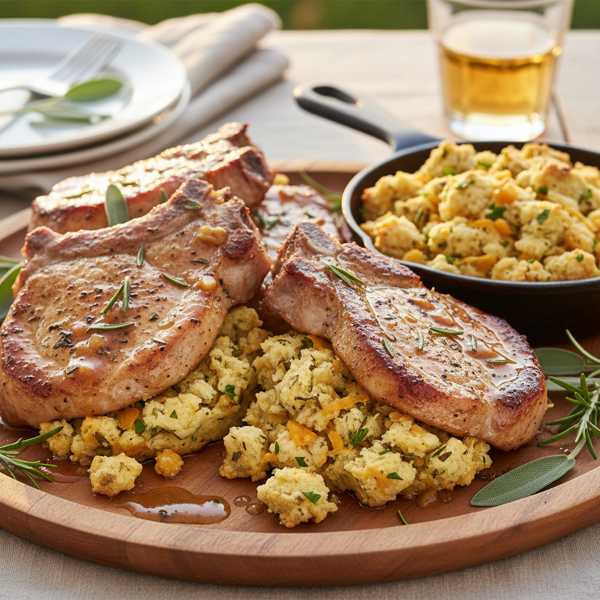 Savory Biscuit-Stuffed Pork Chops recipe