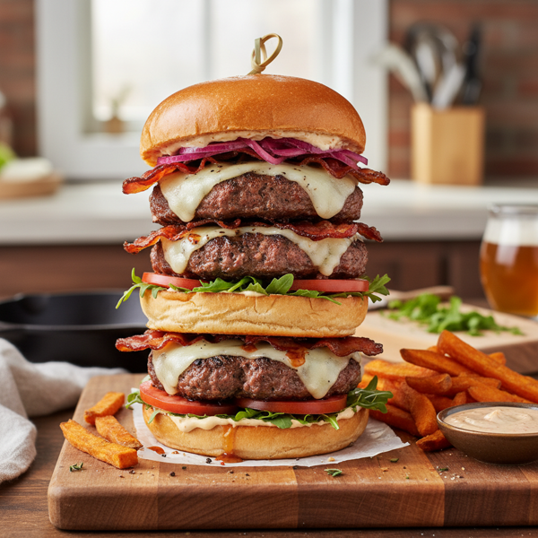 Savory Bison & Pork Blend Burgers recipe