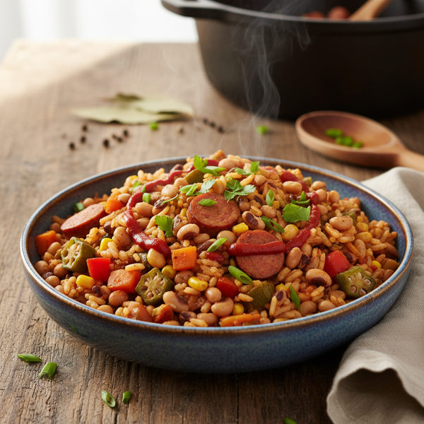 Savory Black-Eyed Peas Vegetable Jambalaya recipe