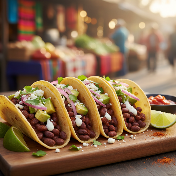 Savory Black Bean & Avocado Street Tacos recipe