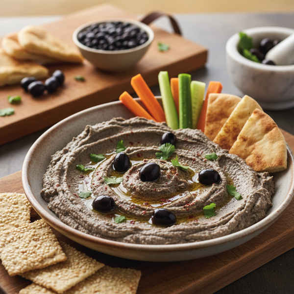 Savory Black Bean & Olive Hummus recipe