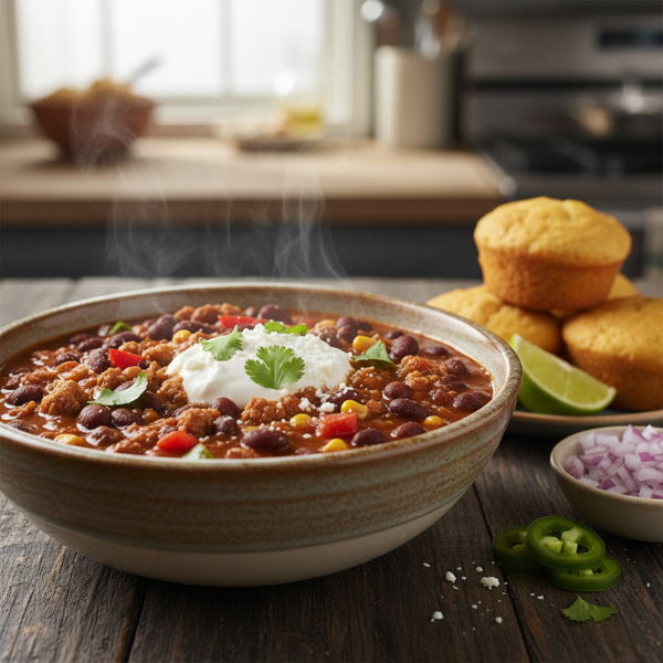 Savory Black Bean & Turkey Chili Delight recipe