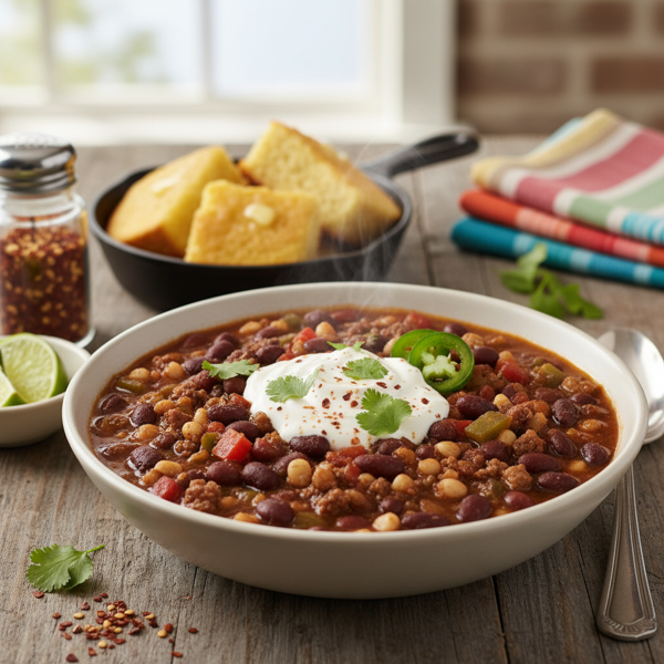 Savory Black Bean and Hominy Chili Delight recipe
