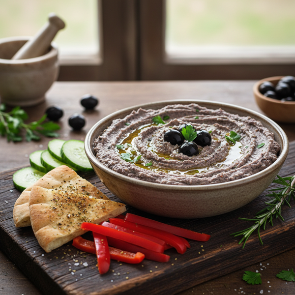 Savory Black Olive Hummus Delight recipe