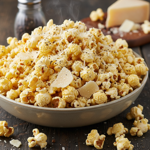 Savory Black Pepper Parmesan Popcorn Delight recipe