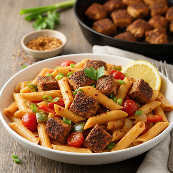 Savory Blackened Chicken Penne with Creole Flair recipe