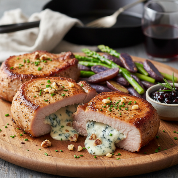 Savory Blue Cheese-Stuffed Pork Loin Chops recipe