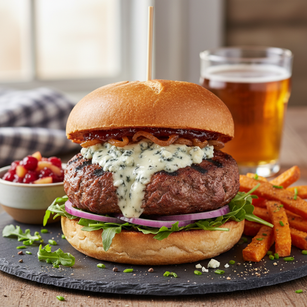 Savory Blue Cheese-Stuffed Turkey Burgers recipe