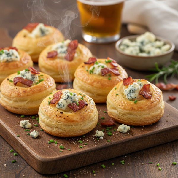 Savory Blue Cheese and Bacon Puffs recipe
