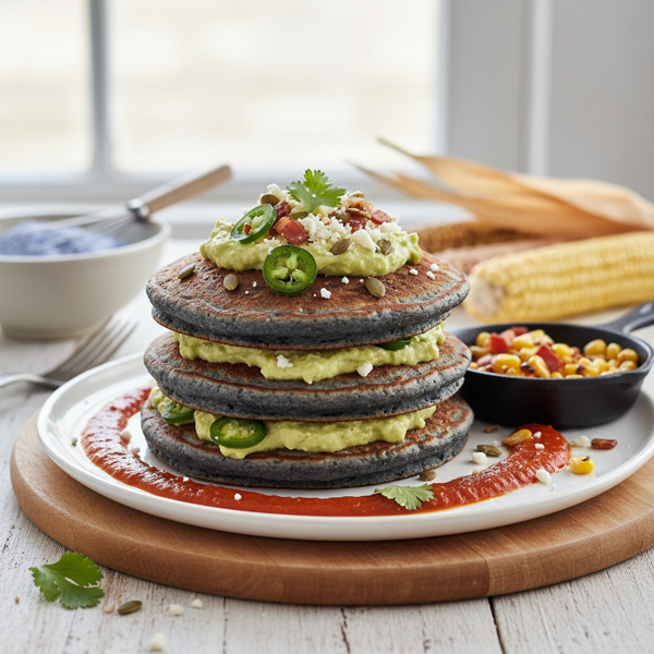 Savory Blue Corn Pancakes Delight recipe