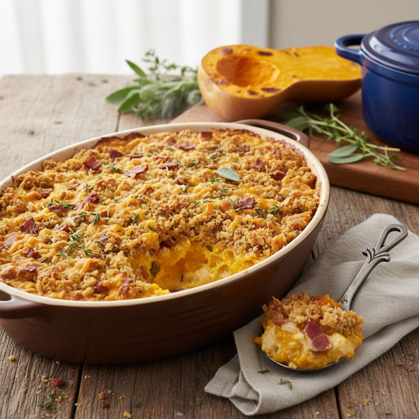 Savory Boston-Style Squash Casserole recipe