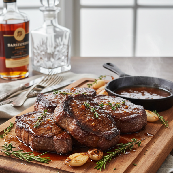 Savory Bourbon-Braised Steaks recipe