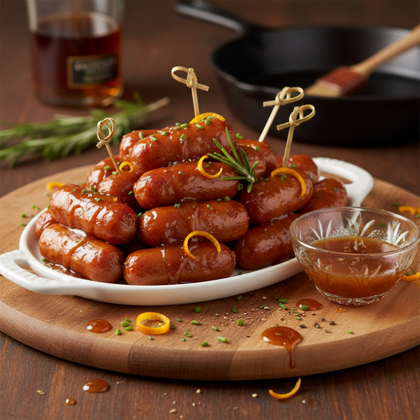 Savory Bourbon-Glazed Cocktail Franks recipe