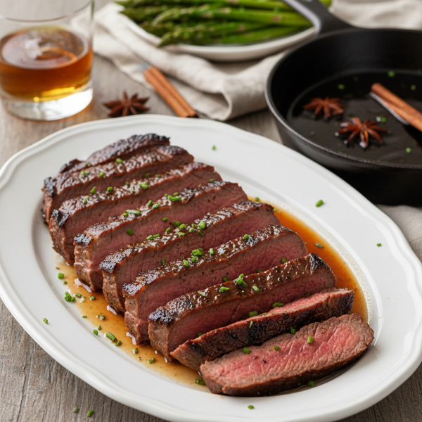 Savory Bourbon-Glazed Flank Steak recipe