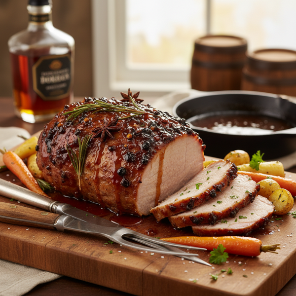 Savory Bourbon-Glazed Pork Roast recipe