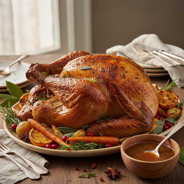 Savory Bourbon Herb Brine Turkey recipe