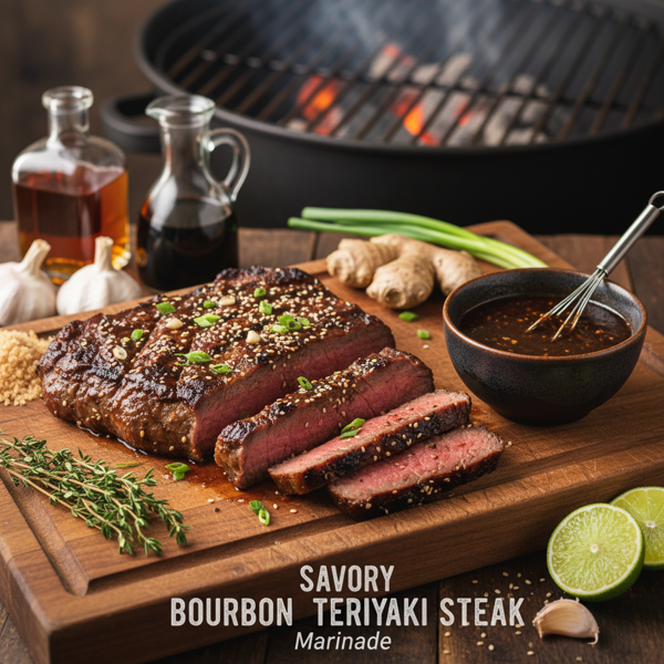 Savory Bourbon Teriyaki Steak Marinade recipe