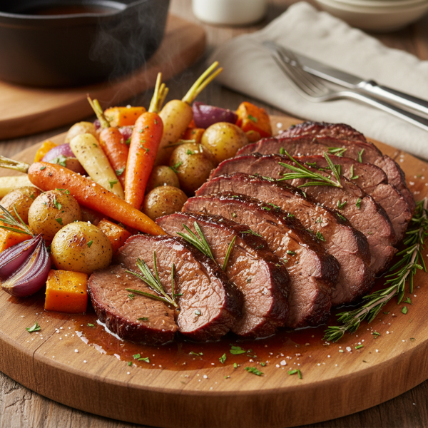 Savory Braised Beef Brisket with Rustic Vegetables recipe