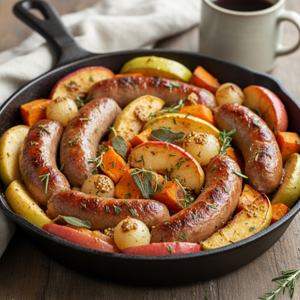 Savory Bratwurst and Apple Bake recipe