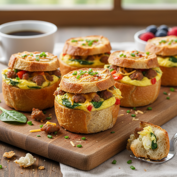 Savory Breakfast Baguette Cups recipe
