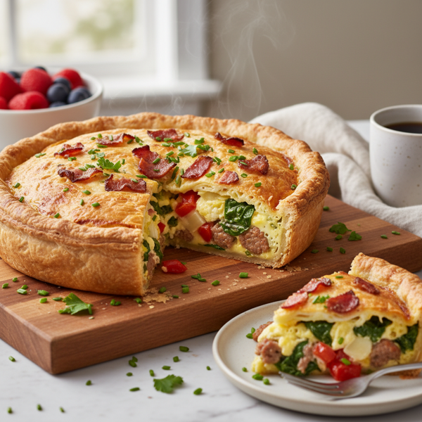 Savory Breakfast Casserole Pie recipe