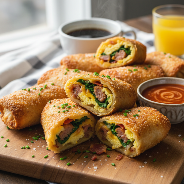 Savory Breakfast Egg Rolls recipe