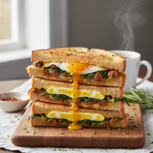 Savory Breakfast Melts recipe
