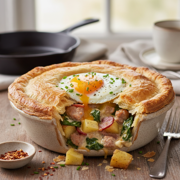 Savory Breakfast Pot Pie Delight recipe
