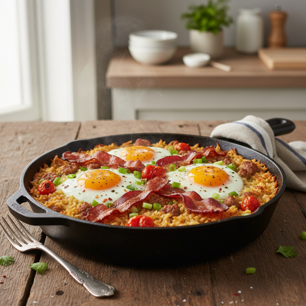 Savory Breakfast Rice Skillet recipe
