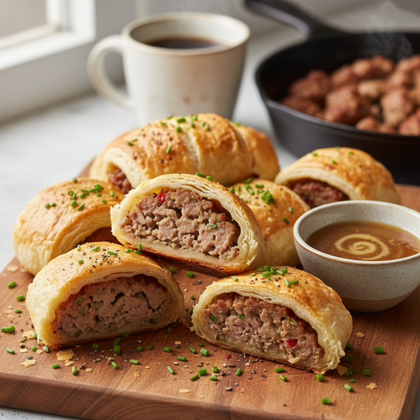 Savory Breakfast Sausage Rolls recipe