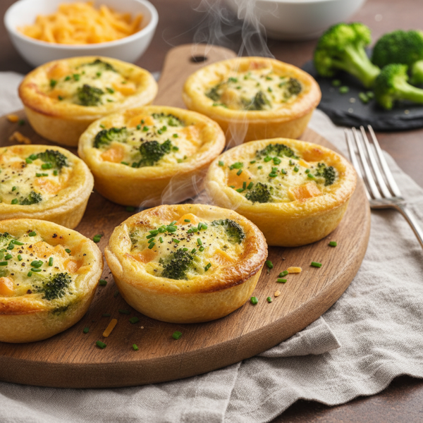 Savory Broccoli-Cheddar Mini Quiches recipe
