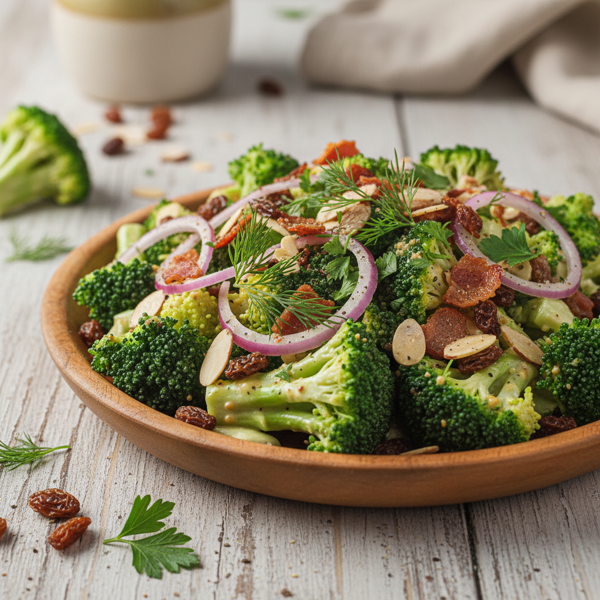Savory Broccoli-Raisin Delight Salad recipe
