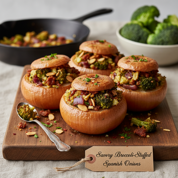 Savory Broccoli-Stuffed Spanish Onions recipe