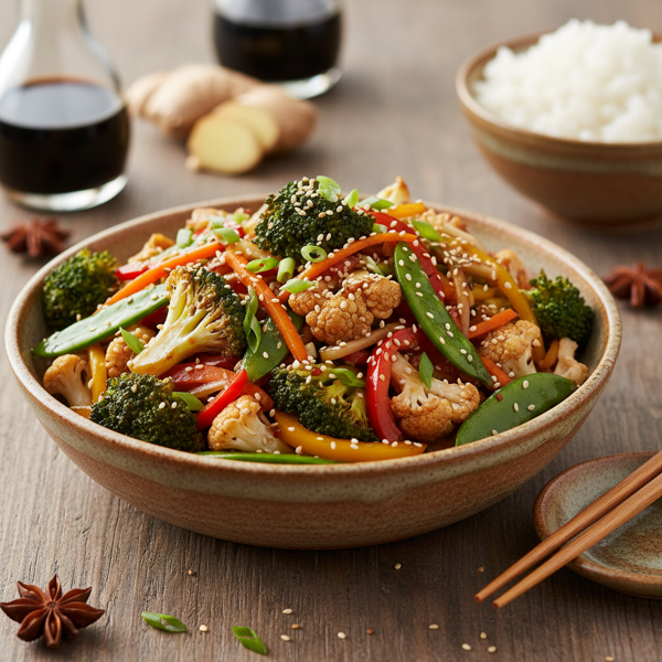 Savory Broccoli and Cauliflower Stir-Fry recipe