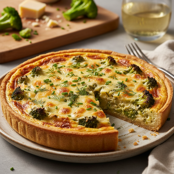 Savory Broccoli and Cheese Quiche without Crust recipe