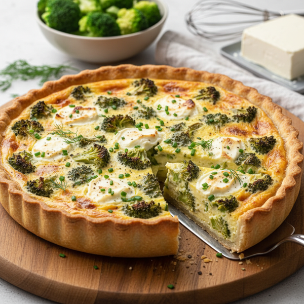 Savory Broccoli and Cream Cheese Quiche recipe
