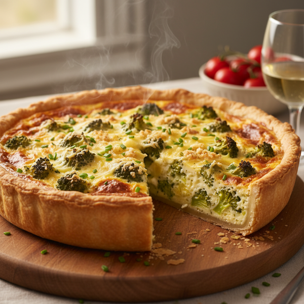 Savory Broccoli and Swiss Cheese Quiche recipe
