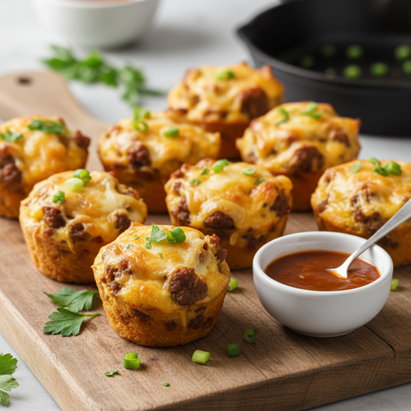 Savory Broiled Beef & Cheese Muffin Bites recipe
